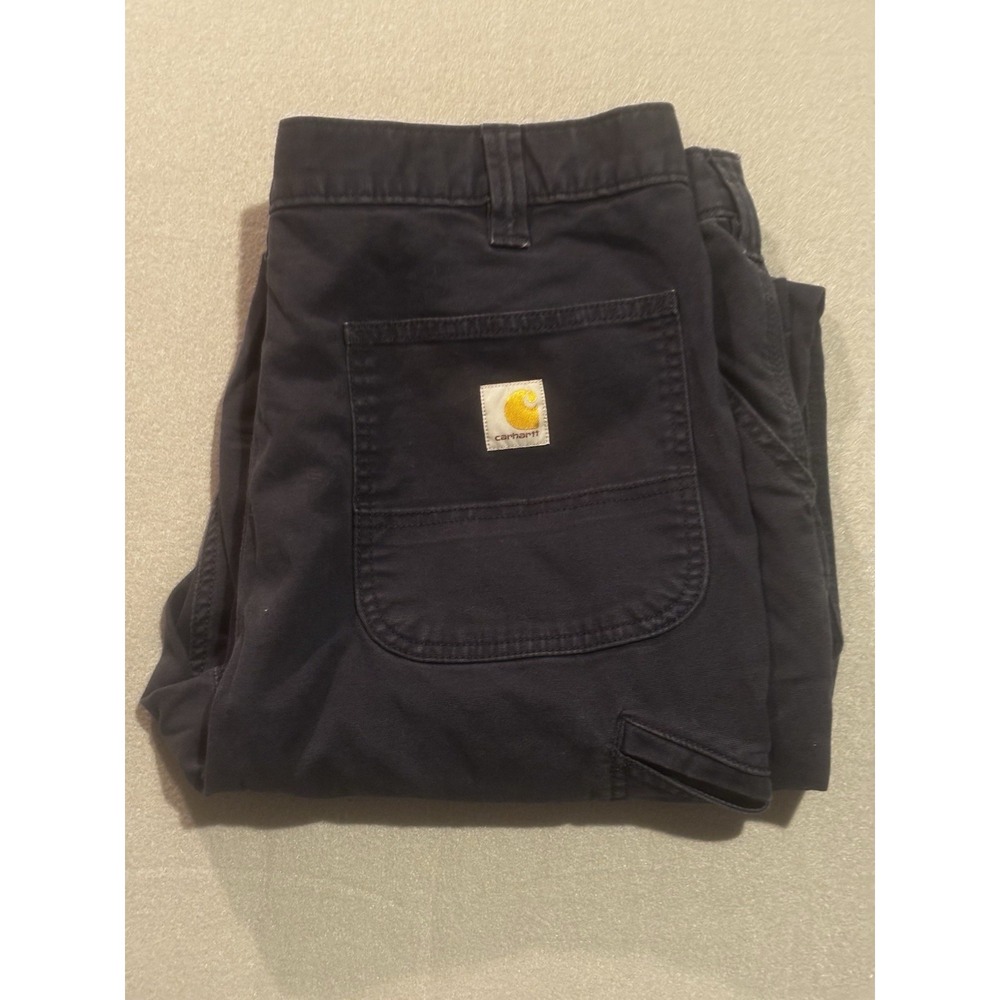 Carhartt Pants Navy Blue Men's Size 38x34 Relaxed Fit Workwear Rugged Flex